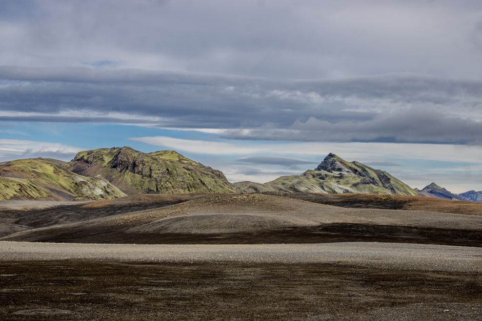 Explore the rugged volcanic terrain of Skaftárhreppur, Iceland, with its unique geological formations.